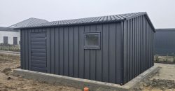 Garaż do 35m2 5,40×6,40 – Rąbek stojący RAL7016, dach RAL9005