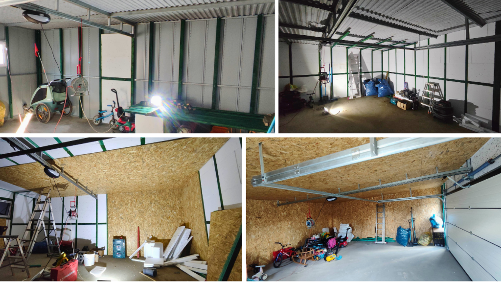 Nowoczesny garaż zrealizowany przez Garaż Projekt i dopracowany przez klienta. etapy wykończenia wnętrza garażu.