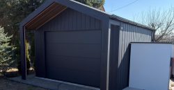 BarnBox 4×4 + 1 m – nowoczesny garaż z wypustem