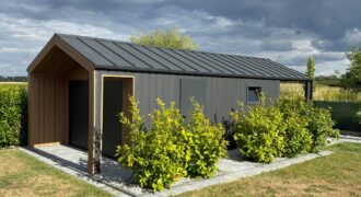 BarnBox z wiatą 4 × 6m | Grafit i Winchester